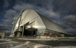 Photo fournie par le service de presse de la BERD, le 14 novembre 2016, montrant le nouveau sarcophage recouvrant la centrale de Tchernobyl