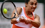 L'Italienne Martina Trevisan lors de son quart de finale du simple dames face à la Canadienne Leylah Fernandez à Roland-Garros, à Paris le 31 mai 2022