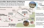 Carte de Palmyre et des destructions commises par les jihadistes de l'EI 