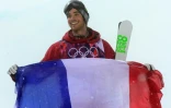 La joie du Français Kevin Rolland, après sa médaille de bronze en halfpipe aux Jeux olympiques de Sotchi (Russie), le 18 janvier 2014