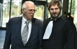 Michel Due, une des victimes du Mediator, et son avocat Charles-Joseph-Oudin, le 10 septembre 2015 au tribunal de Nanterre