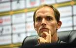 L'entraîneur allemand du PSG Thomas Tuchel en conférence de presse à la veille du Trophée des champions, le 3 août 2018 à Shenzhen (Chine)