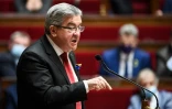 Le candidat de la France Insoumise Jean-Luc Mélenchon, le 1er mars 2022 à l'Assemblée Nationale à Paris