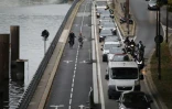 La nouvelle piste cyclable côté Seine sur les voies sur berges dans le 16e arrondissement