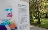 Une plaque commémorative pour le scientifique Ignace Semmelweis qui avait découvert avant Pasteur les bienfaits de l'asepsie, le 28 juin 2018 dans les jardins de l'Hôpital général de Vienne
