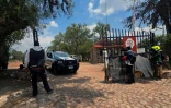 Un véhicule de patrouille de police sur le site archéologique de Teotihuacan après une fusillade survenue à Teotihuacan, dans l'État de Mexico, le 20 avril 2026