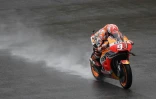 L'Espagnol Marc Marquez (Honda) lors des qualifs pour le GP de Malaisie sur le circuit de Sepang, le 3 novembre 2018