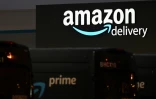 Un panneau Amazon dans un entrepôt à Culver City en Californie le 12 juillet 2022