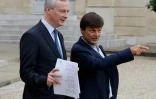 Le ministre de l'Economie Bruno Le Maire et Nicolas Hulot, alors ministre de la Transition énergétique, le 25 octobre 2017 à l'Elysée