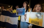Manifestation de soutien à l'évêqueRolando Alvarez devant la cathédrale de San José au Nicaragua, le 19 août 2022