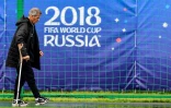 Le sélectionneur de l'équipe d'Uruguay Oscar Tabarez à l'entraînement le 12 juin 2018 à Nizhny Novgorod 