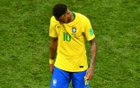 Neymar lors de l'élimination du Brésil en quarts de finale du Mondial le 6 juillet 2018 à Kazan