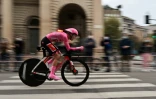 L'Australien Jai Hindley (Sunweb) lors de la dernière étape du Tour d'Italie, le 25 octobre 2020 à Milan