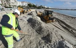 Des travaux pour agrandir la plage de Cannes, le 29 janvier 2018