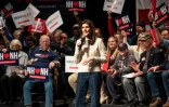 Nikki Haley, candidate à l'investiture de la primaire républicaine, lors d'un meeting à Exeter, le 21 janvier 2024 dans le New Hampshire