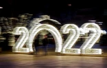Illuminations du Nouvel an à Pristina, au Kosovo, le 30 décembre 2021