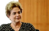 La présidente du Brésil Dilma Rousseff, à quelques heures d'un vote crucial pour son avenir et celui du pays, le 10 mai 2016 à Brasilia