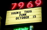 Enseigne lumineuse pour une soirée de lancement d'un nouvel album de Young Thug, "PUNK", le 12 octobre 2021 à West Hollywood, en Californie