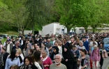 Marche blanche à La Grand-Combe après le meurtre d'un fidèle musulman dans la mosquée de la commune, le 27 avril 2025 dans le Gard