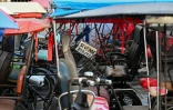 Un taxi-bicyclette est proposé à la vente dans un parking à La Havane, Cuba, le 13 février 2026