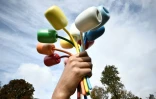"Le bouquet de tulipes" du plasticien américain Jeff Koons inaugurée près du Petit Palais, le 4 octobre 2019 à Paris