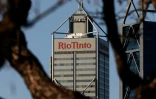Le logo du géant minier Rio Tinto à Perth, le 2 septembre 2025 en Australie