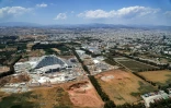 Vue aérienne prise le 24 mai 2022 du futur casino City of Dreams à Limassol, dans le sud de Chypre
