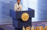 La journaliste philippine Marina Ressa pendant la cérémonie de remise de son prix Nobel de la paix, le 10 décembre 2021 à Oslo
