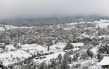 Le village de Samarina sous la neige, le 12 décembre 2019 en Grèce