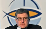 Le président de la Conférence des évêques de France, Mgr Eric de Moulins-Beaufort, le 26 mars 2021 à Lourdes