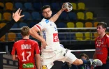 Le Français Nedim Remili contre la Norvège pour l'entrée des "Experts dans le Mondial de hand, le 14 janvier 2021