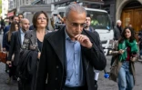 L'islamologue suisse Tariq Ramadan arrive au tribunal de Genève (Suisse) le 15 mai 2023