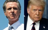 Le gouverneur démocrate de Californie Gavin Newsom (G) s'affiche en principal opposant au président Donald Trump