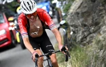 Le Français Warren Barguil lors de son échappée dans la 11e étape du Tour de France entre Albertville et le Col du Granon Serre Chevalier, le 13 juillet 2022