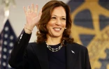 La vice-présidente américaine et candidate démocrate à l'élection présidentielle Kamala Harris lors d'un meeting à Wayne, dans le Michigan, le 8 août 2024