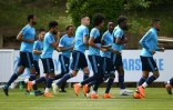 Les joueurs de l'OM à l'entraînement, le 2 mai 2018 à Marseille