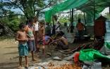 Des enfants hindous dans le camps de réfugiés à Sittwe, en Birmanie, le 22 septembre 2017