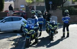 Des gendarmes devant le collège Joseph-Lakanal à Aubagne, dans les Bouches-du-Rhône, le 12 octobre 2026