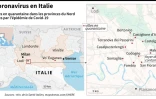 Localisation des villes italiennes mises en quarantaine après l'apparition de nombreux cas de nouveau coronavirus en Lombardie et Vénétie et plusieurs morts