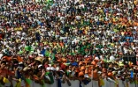 La foule venue pour voir le pape François, au stade Morelos à Morelia, au Mexique, le 16 février 2016