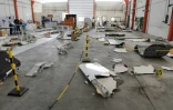 Des débris du vol Air France 447 Rio-Paris, le 24 juillet 2009 au laboratoire du CEAT de Toulouse lors de l'enquête sur le crash