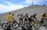 Tadej Pogacar (G) et Jonas Vingegaard à la lutte sur les pentes du Mont Ventoux, lors de la 16e étape du Tour de France, le 22 juilet 2025