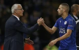 L'entraîneur de Leicester City Claudio Ranieri et son buteur Islam Slimani, le 27 septembre 2016 après le match face à Porto