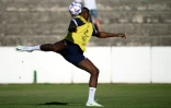 Le défenseur français Ibrahima Konate à l'entraînement au lendemain de la rencontre France Croatie en Ligue des nations, le 7 juin 2022 à Split
