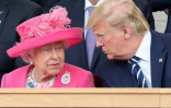 La reine d'Angleterre Elizabeth II (g) et le président américain Donald Trump lors de la commémoration du Débarquement, le 5 juin 219 à Portsmouth (Royaume-Uni)