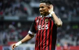 Le Niçois Hicham Boudaoui buteur contre Saint-Etienne, le 11 mai 2022 à Nice  