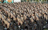 Une photo fournie par la présidence iranienne le 22 septembre 2019 montre des membres des Gardiens de la Révolution, armée d'élite du régime, lors d'un défilé à Téhéran