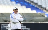 L'entraîneur italien du Real Madrid Carlo Ancelotti lors d'un entraînement au Stade de France, à la veille de la finale de Ligue des champions contre Liverpool le 27 mai 2022