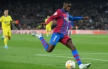 Ousmane Dembélé le 18 avril 2022 lors de la rencontre entre le Barça et Cadix, à Barcelone.