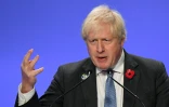 Le Premier ministre britannique Boris Johnson lors d'un discours à la COP26, le 10 novembre 2021 à Glasgow